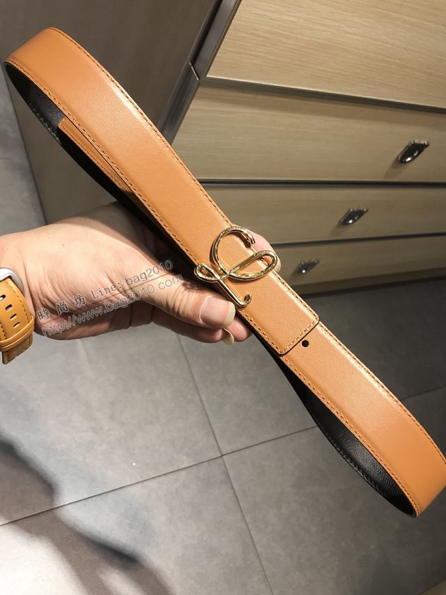 LOEWE皮帶 原單進口雙面頭層牛皮 羅意威女士皮帶  xfp2156